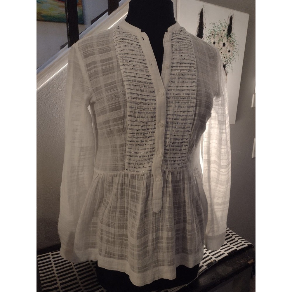 Anthropologie Maeve white blouse size 0